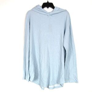 GOODLIFE Double Layer Scallop Hoodie Shirt In Skyway Blue SZ XXL